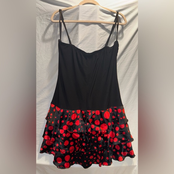 Taboo Black and Red Polka Dot Midi Dress - Picture 4 of 4